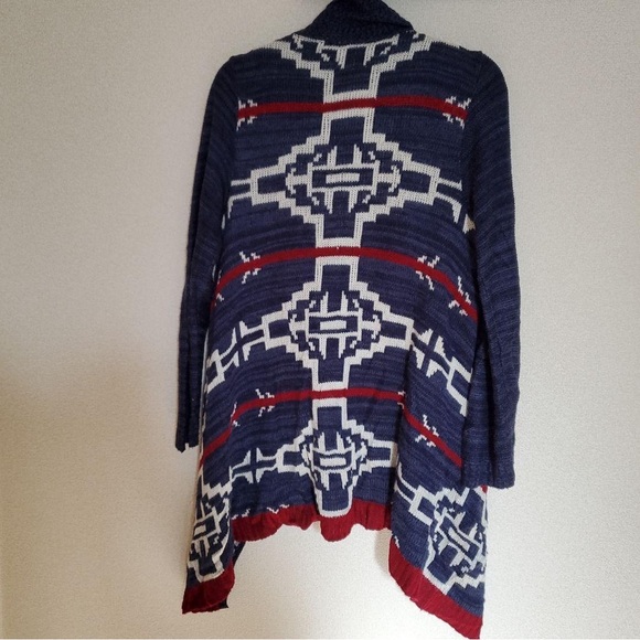 ♥️ miami Women's Blue and Red Geometric Cardigan - Picture 5 of 5
